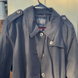 Pendleton Black Trench Coat with Button Accents